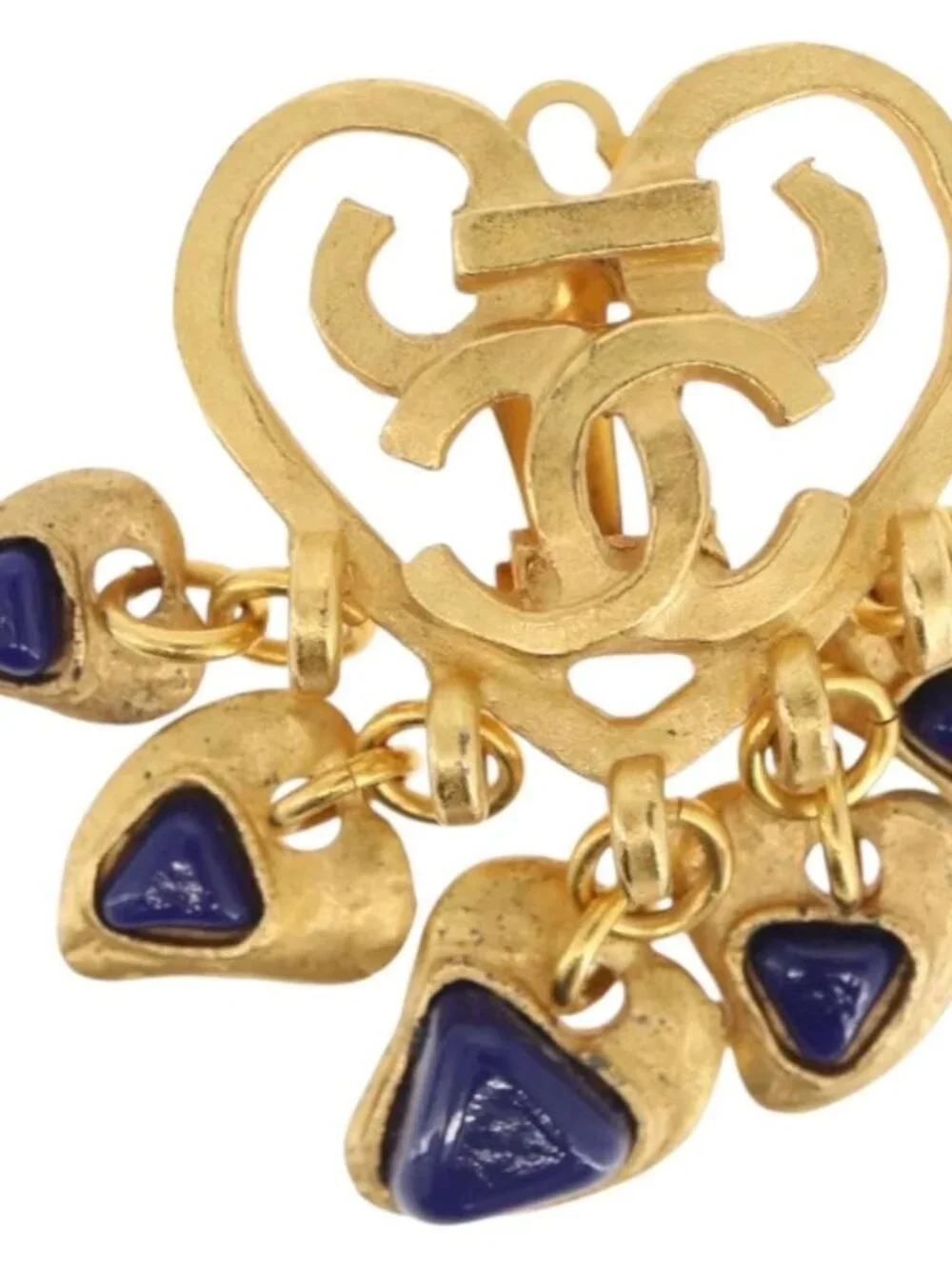 CHANEL Heart COCO Mark Earring metal Gold Tone CC Auth 168046V